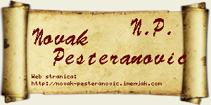 Novak Pešteranović vizit kartica